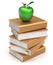 Books stack golden textbooks apple green education icon