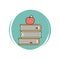 Books stack icon logo vector illustration on circle with brush texture for social media story highlight