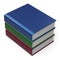 Books stack three 3 colorful blank cover information icon