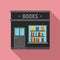 Books store icon, flat style