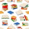 Books, textbooks and bestsellers seamless pattern