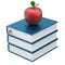 Books textbooks stack blue apple red education icon