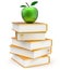 Books textbooks stack yellow gold golden green apple icon