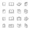 Books thin line icons vector