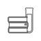 Books and Vial Outline Flat Icon on White