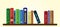 Bookshelf with Colorful Books. Bookcase with Literature Banner Design