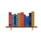 Bookshelf with different books isolated