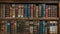 A bookshelf filled with lots of old books