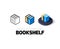 Bookshelf icon in different style