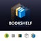 Bookshelf icon in different style