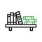 Bookshelf icon vector image.