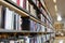 Bookshelves with books at school library