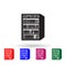 Bookshelves in the library multi color icon. Simple glyph, flat vector of library icons for ui and ux, website or mobile