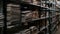 Bookshelves in an old library or archive room. Footage for the concept of training and historical news. Old room with books