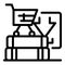 Bookshop cart icon outline vector. Book sale
