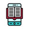 Bookstore App icon, Mobile application vector illustration
