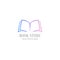 Bookstore Logo template. Design logo open book.