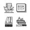 Bookstore logos and sign set vector