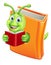 Bookworm Caterpillar Worm in Book Reading