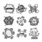 Boom, bang pow comic bubble sound clouds vector cartoon flat text icons