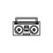 Boom box or radio cassette tape player icon