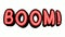 Boom - expression word text on a white background