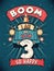 Boom I Am Now 3, So Happy - 3rd birthday Gift T-Shirt Design Vector. Retro Vintage 3 Years Birthday Celebration Poster Design