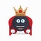 The Boom mascot character becomes a king. vector illustration