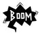 Boom message sticker. Shouting bubble in comic style