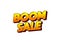 Boom sale. Text effect in eye catching color with 3D look effect