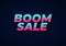 Boom sale. Text effect in eye catching color with 3D look effect