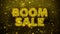 Boom Sale Text on Golden Glitter Shine Particles Animation.