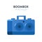 Boombox 3D isometric vector icon. 3d vector illustration with gradient blue color of a retro sound player, tape recorder