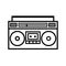 Boombox ghetto blaster outline icon