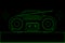 Boombox green outline playing music