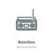 Boombox outline vector icon. Thin line black boombox icon, flat vector simple element illustration from editable electronic