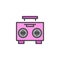 Boombox radio filled outline icon