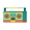 Boombox retro isolated. tape recorder Vector illustration