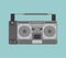 Boombox retro isolated. tape recorder Vector illustration