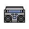 boombox retro music color icon vector illustration