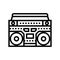 boombox retro music line icon vector illustration