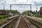 Boortmeerbeek, Flemish Brabant, Belgium - Perspective view over the double railway tracks and platform