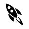 Boost, rocket, spaceship icon. Black vector graphics
