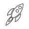 Boost, rocket, spaceship outline icon. Line art vector