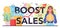 Boost sales typographic header. Company and personal career success.