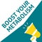BOOST YOUR METABOLISM Announcement. Hand Holding Megaphone With Speech Bubble