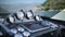 Booster boats and dashboard. A modern boat. Expensive yacht. The