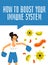 Boosting immune system with woman fights with viruses vector illustration.