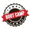 BOOT CAMP text on red brown ribbon stamp