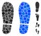 Boot Footprint Composition Icon of Round Dots